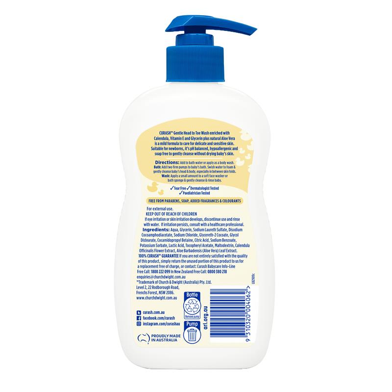Curash Gentle Head To Toe Wash 400ml