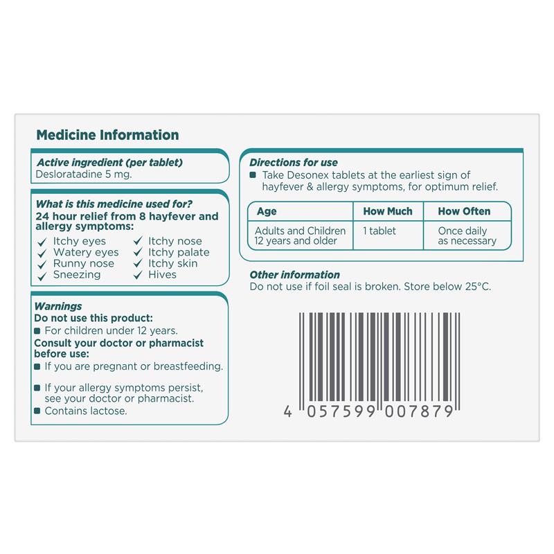 Desonex Allergy & Hayfever 5mg 60 Tablets