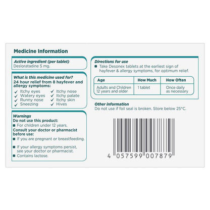 Desonex Allergy & Hayfever 5mg 60 Tablets