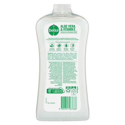Dettol Hand Wash Aloe Vera Refill 950mL Vitamin E Antibacterial Liquid