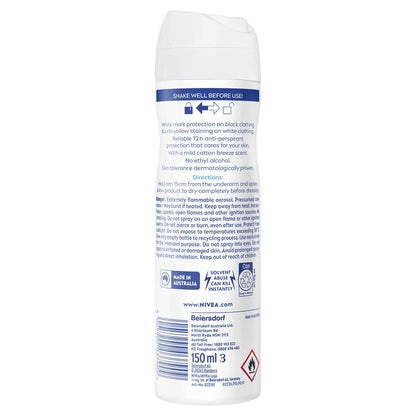NIVEA Black & White Invisible Pure Aerosol Deodorant 72H Protection 150ml