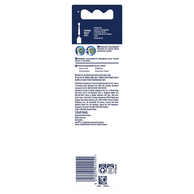 Oral B Power Toothbrush Cross Action Refills 5 Pack - GimmeNow