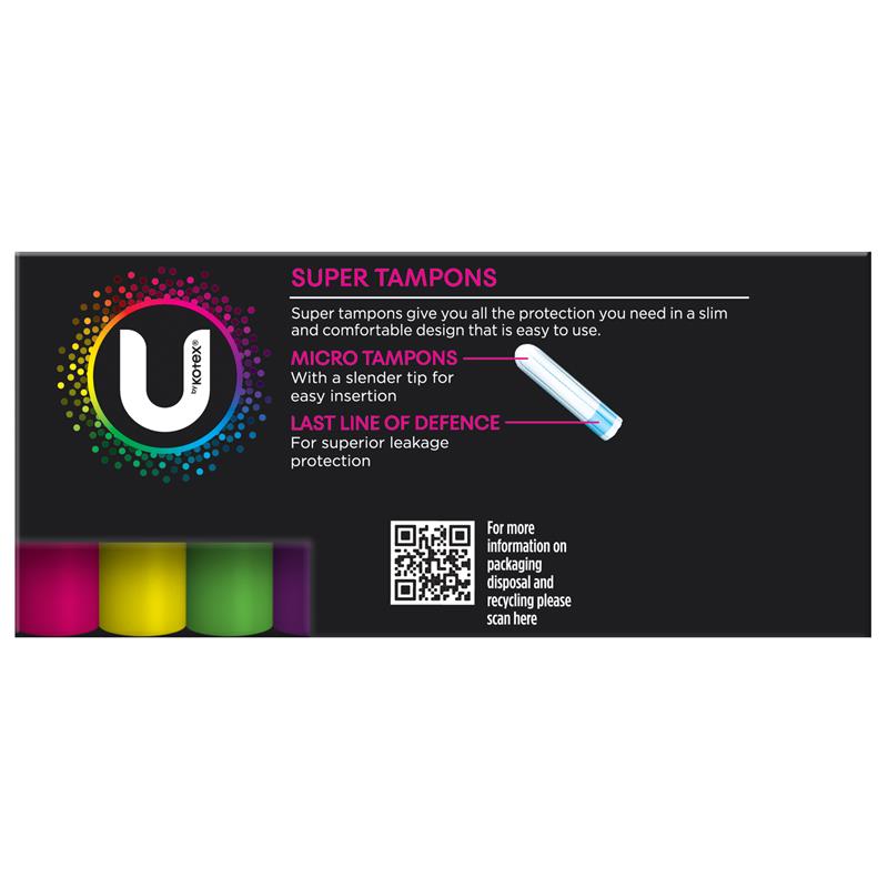 U by Kotex Slim Tampons Super 32 Pack