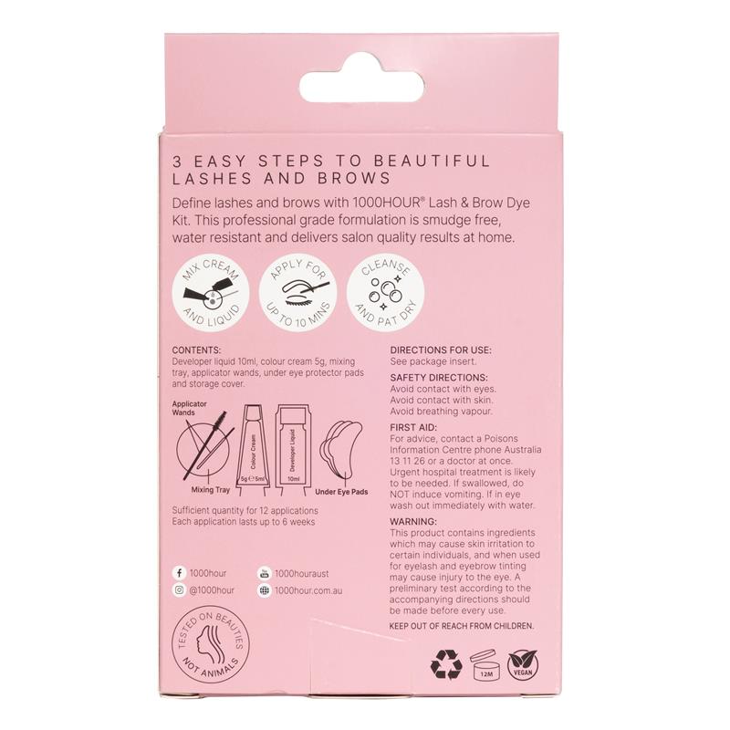 1000 Hour Eyelash & Brow Dye Kit Black - GimmeNow