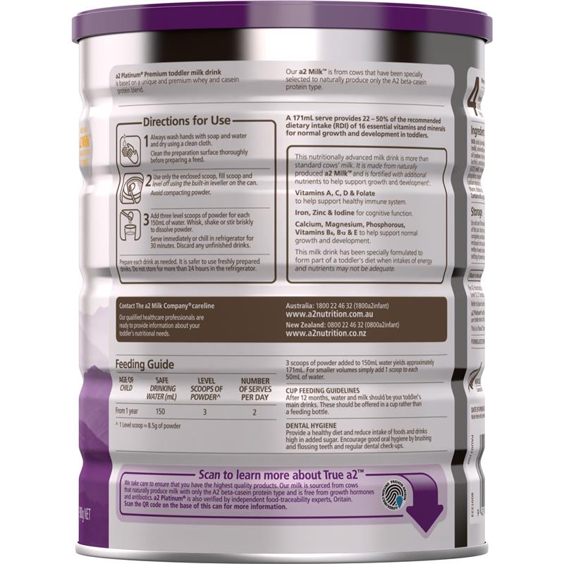A2 Platinum Premium Toddler Milk Drink Stage 3 From 1 Year 900g