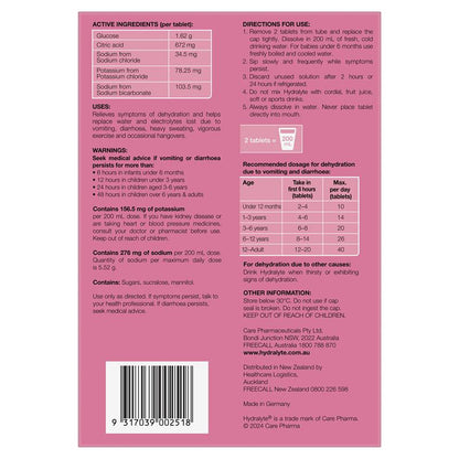 Hydralyte Electrolyte Effervescent Watermelon 60 Tablets Exclusive Size