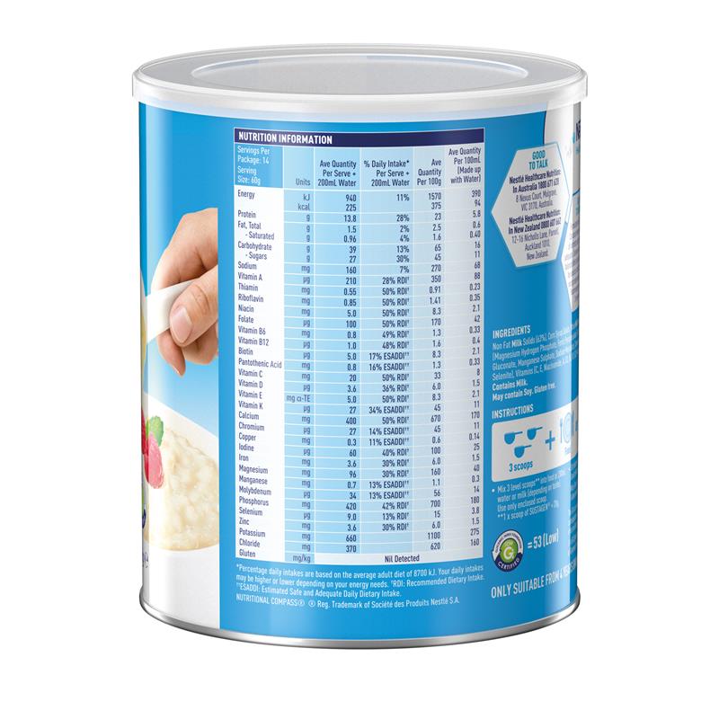Sustagen Hospital Formula Nutritional Supplement Neutral Flavour 840g