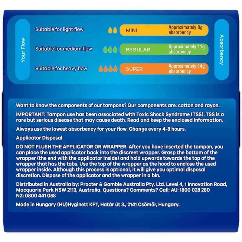 Tampax Super Tampons with Applicator 20 Pack