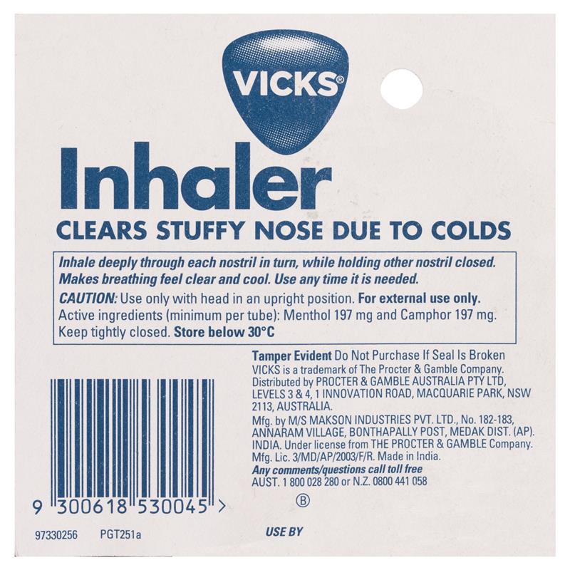 Vicks Nasal Spray Decongestant Inhaler 0.5mL