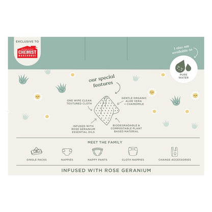 Tooshies Baby Wipes Aloe Vera and Chamomile 6 x 70 Pack
