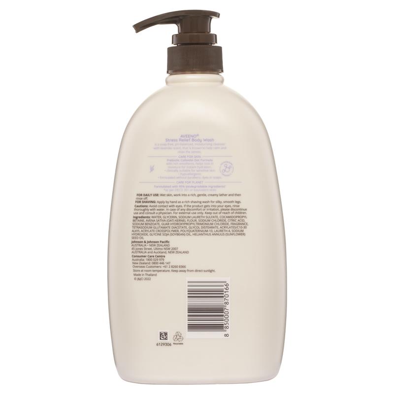 Aveeno Stress Relief Hydrating Lavender Scent Body Wash 1L