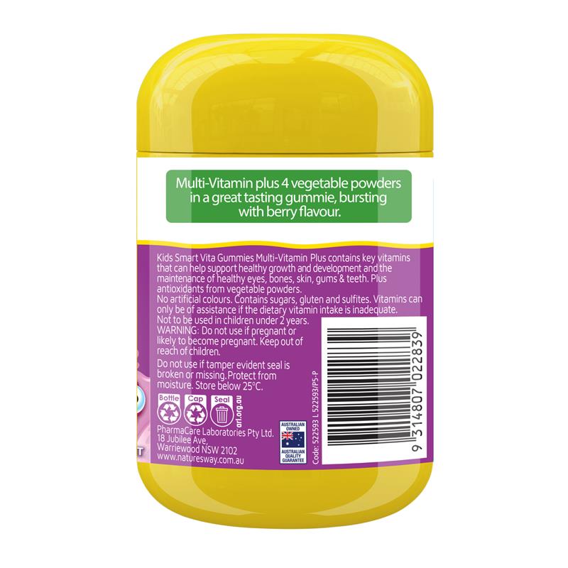 Nature's Way Kids Smart Vita Gummies Multi-Vitamin+ 60 Pastilles