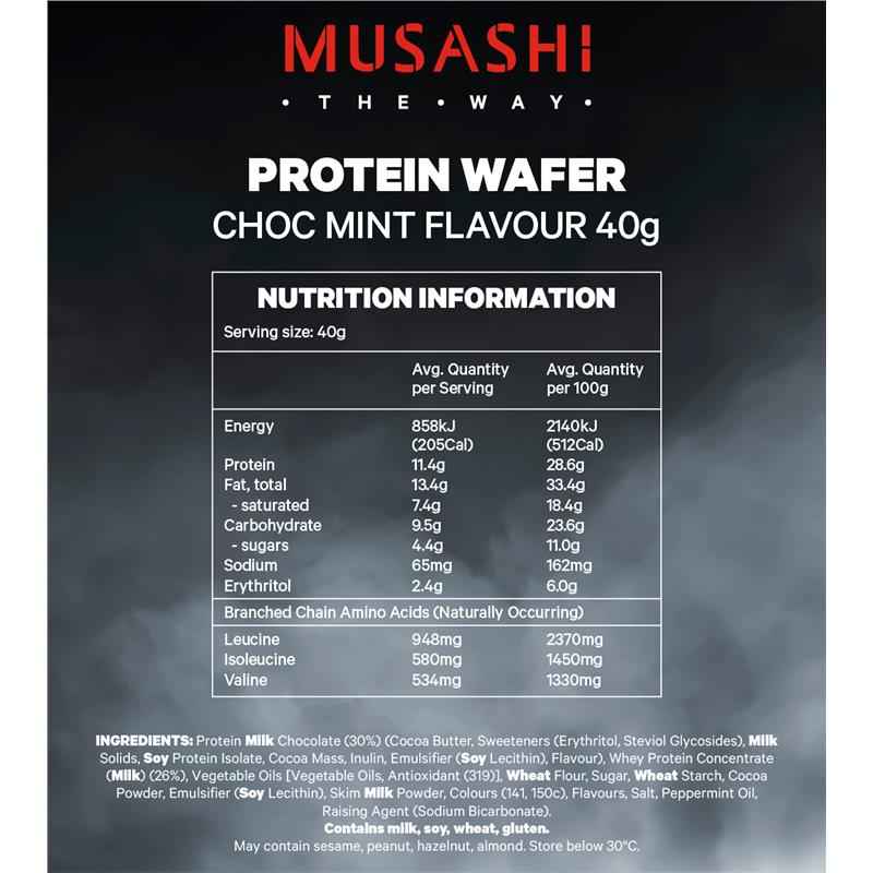 Musashi Protein Wafer Choc Mint 40g