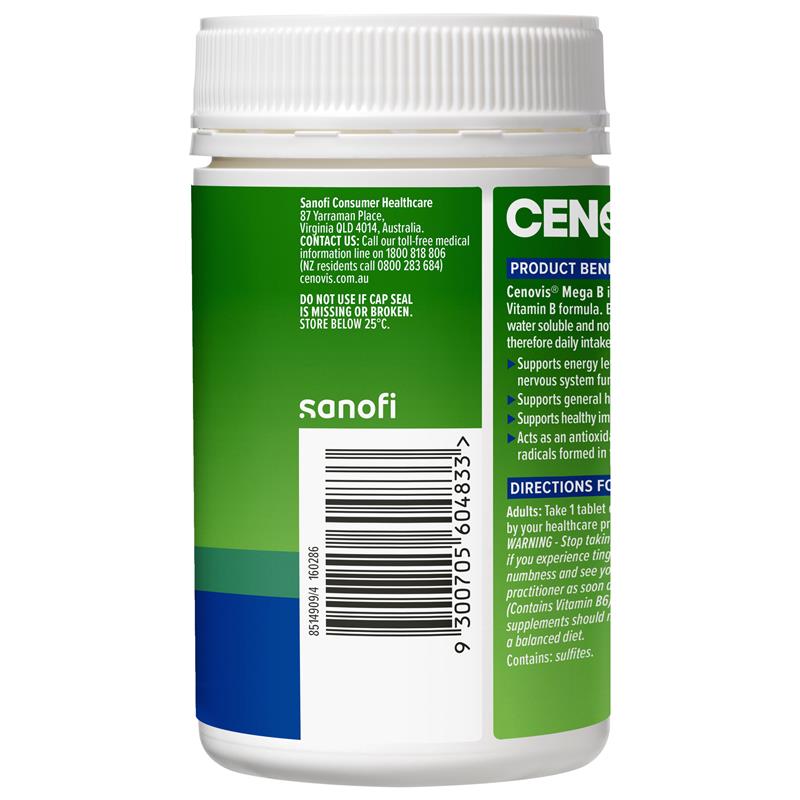 Cenovis Mega B Value Pack 250 Tablets Exclusive Size