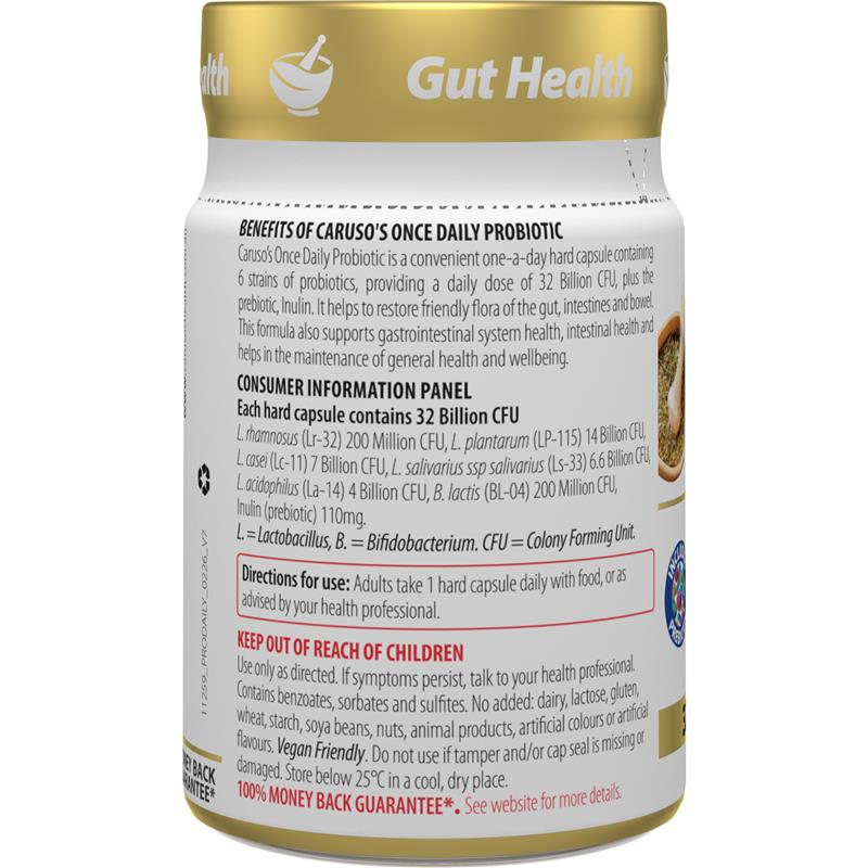 Carusos Probiotic Once Daily 60 Capsules