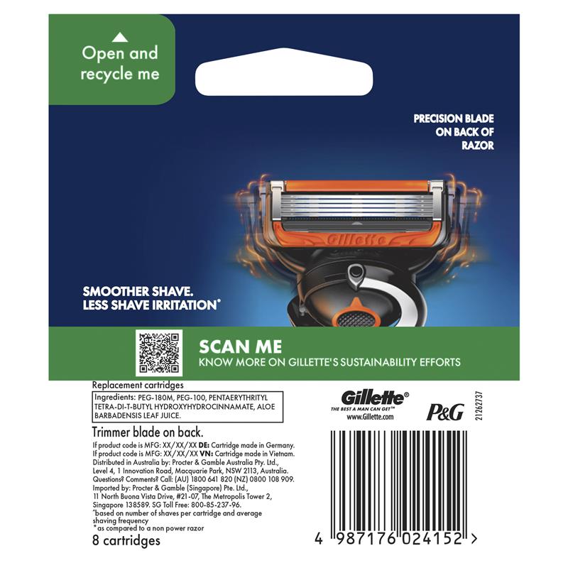 Gillette Fusion Proglide Power Razor Blades 8 Pack