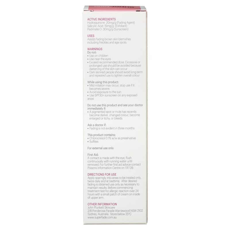 John Plunketts SuperFade Face Treatment Cream 40ml