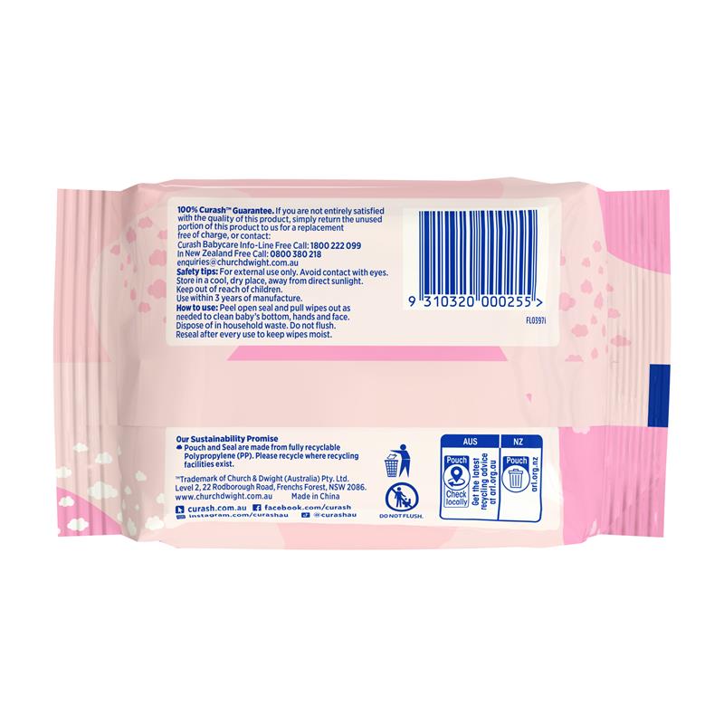 Curash Baby Sensitive Travel Wipes 20 Pack