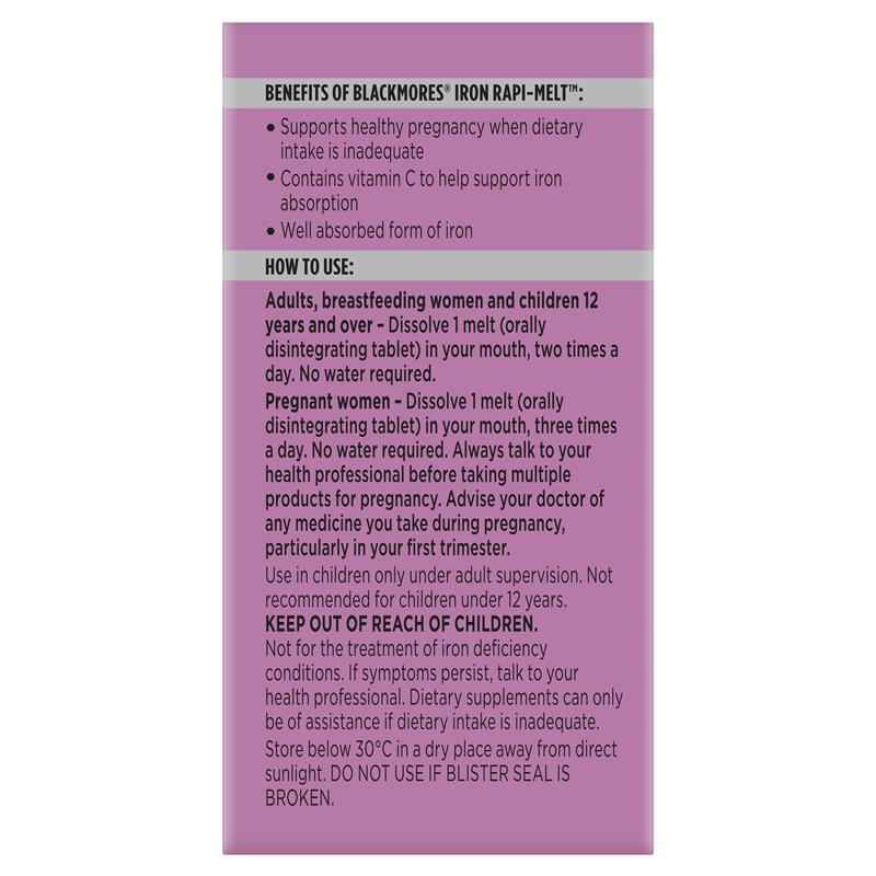 Blackmores Iron Rapi-Melt 90 Tablets