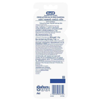 Oral B Toothbrush Cross Action All In One Charcoal 3 Pack
