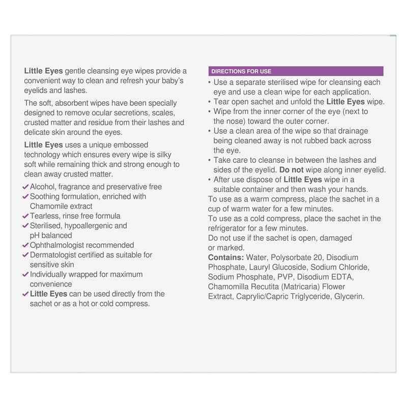 Little Eyes Cleansing Wipes 60 Exclusive Size