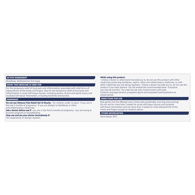 Voltaren Pain Relief Gel 12 Hourly 150g