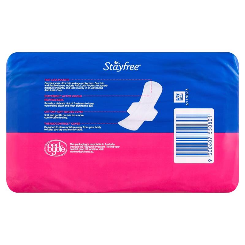 Stayfree Ultra Thin Super Sanitary Pads With Wings 20 Pack