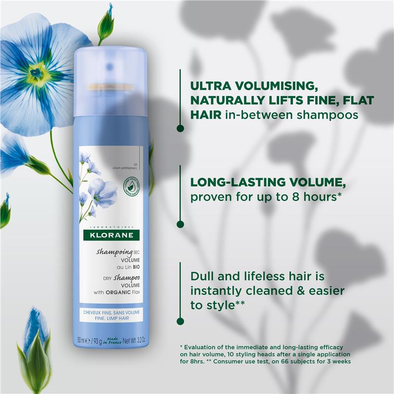 Klorane Dry Shampoo with Organic Flax XL Volume 150ml