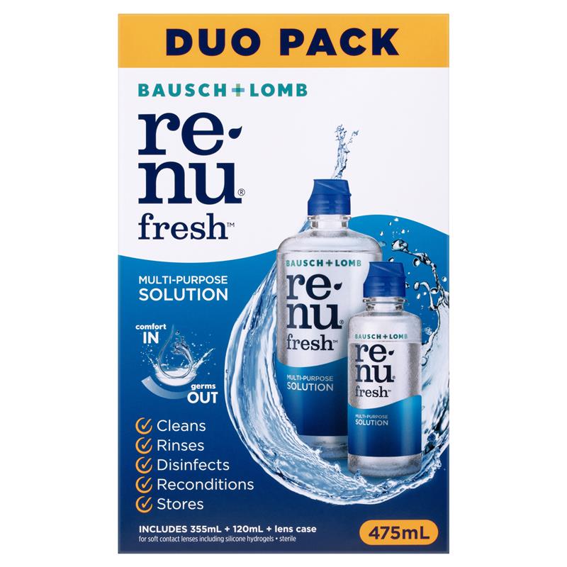 Bausch & Lomb Renu Fresh Multi-Purpose Duo Pack 355ml + 120ml - GimmeNow