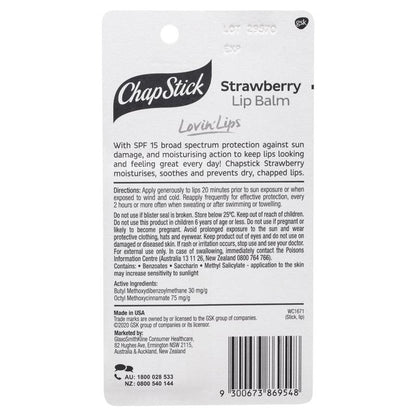 Chapstick Lip Balm Strawberry SPF15+ 4.2g