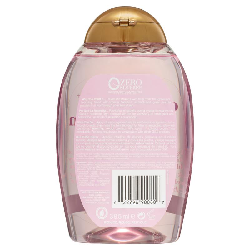 Ogx Heavenly Hydration + Shine Cherry Blossom Shampoo For Thin And Fine Hair 385mL
