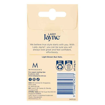 Lady Jayne Bun Nets, Light Brown, Pk3