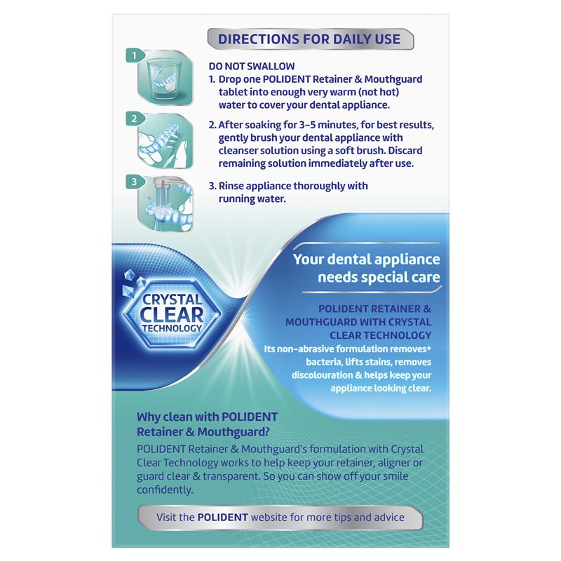 Polident Retainer and Mouthguard Cleanser 108 Tablets Exclusive Size