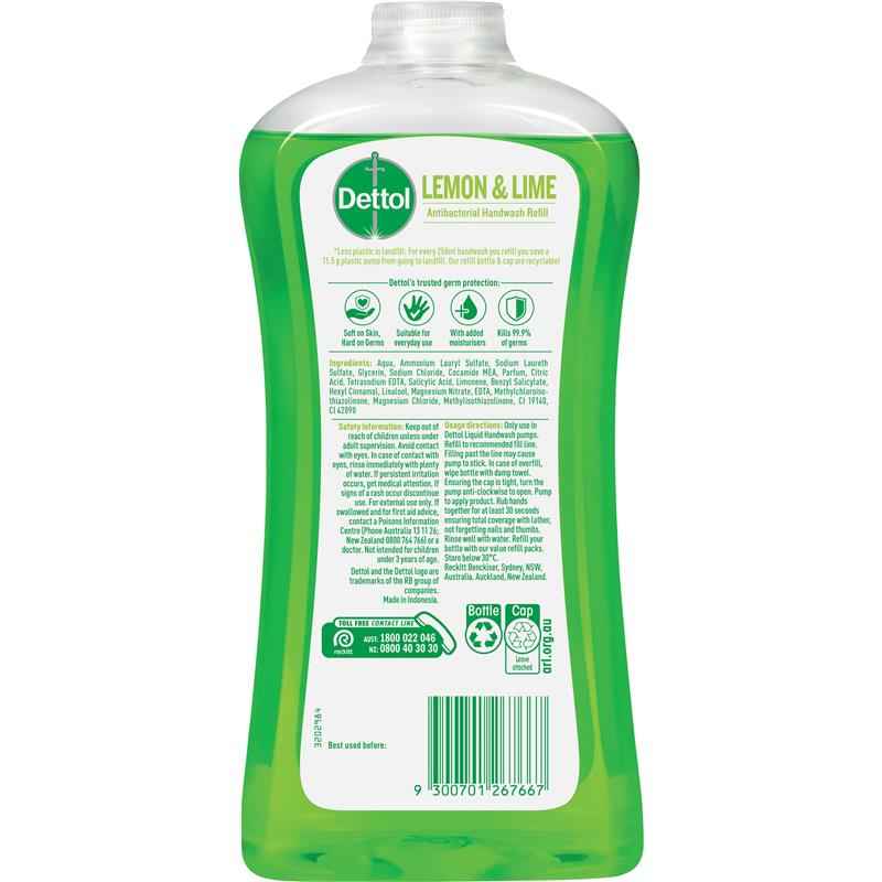 Dettol Liquid Hand Wash Lemon & Lime Refill 950ml