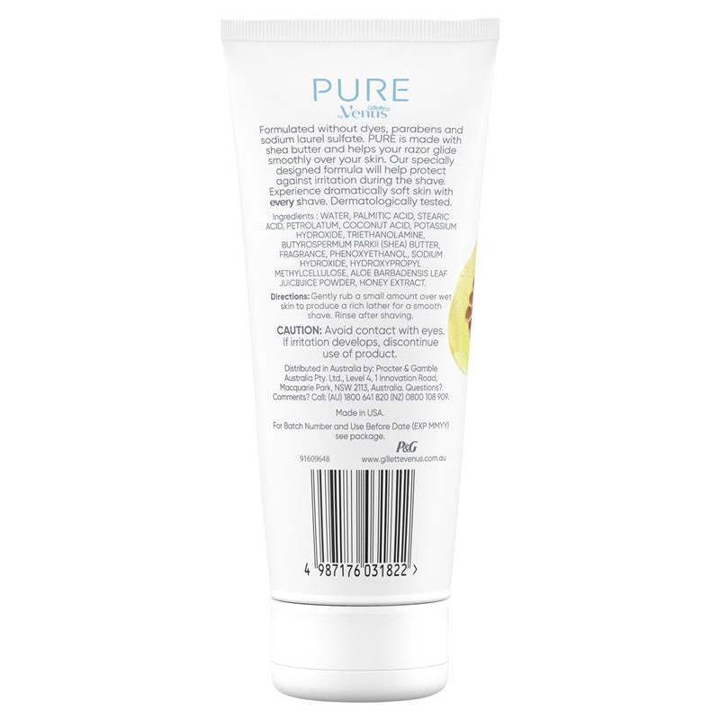 Gillette Venus Pure Shaving Cream Manuka Honey & Vanilla 174g