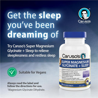 Carusos Super Magnesium Glycinate + Sleep 50 Capsules