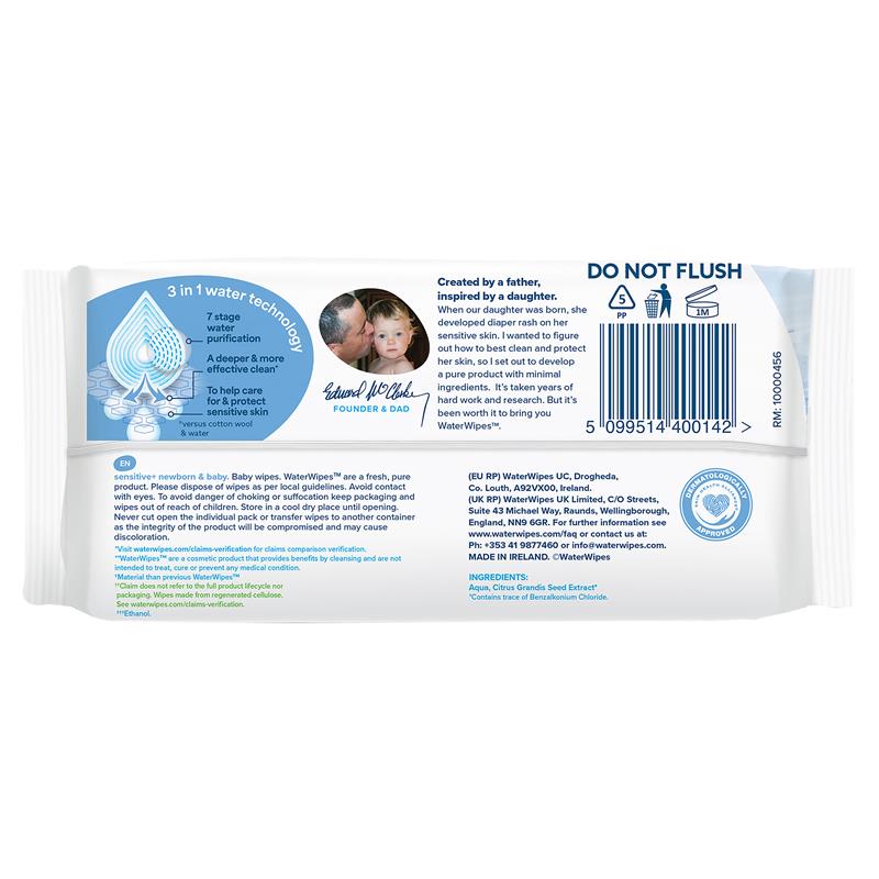 WaterWipes Baby & Newborn Sensitive Wipes 60 Pack