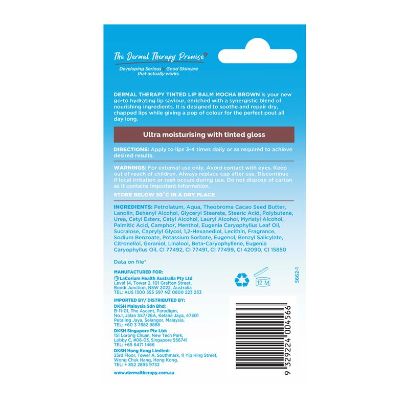 Dermal Therapy Tinted Lip Balm Mocha Brown 8g