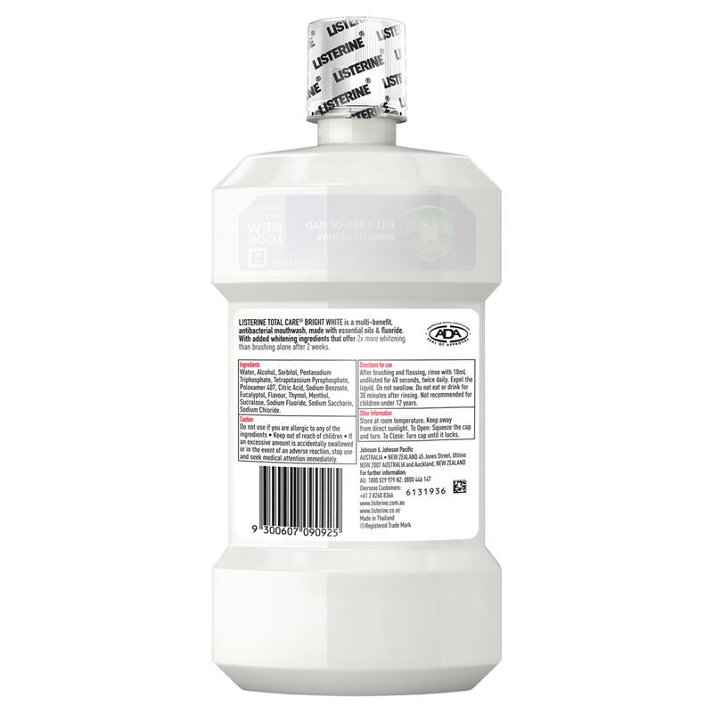 Listerine Mouthwash Bright White 500ml