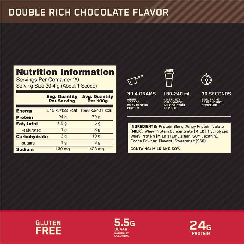 Optimum Nutrition Gold Standard 100% Whey Double Rich Chocolate 907g