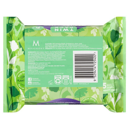 Swisspers Eco Aloe Vera Biodegradable Facial Wipes Twin Pack 2 x 25 Wipes