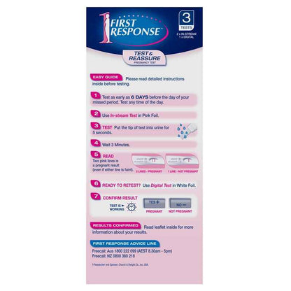 First Response Test and Reassure 3 Tests