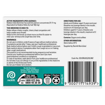 Strepsils Herbal Chesty Cough+ Lozenges Honey Lemon 16 Pack