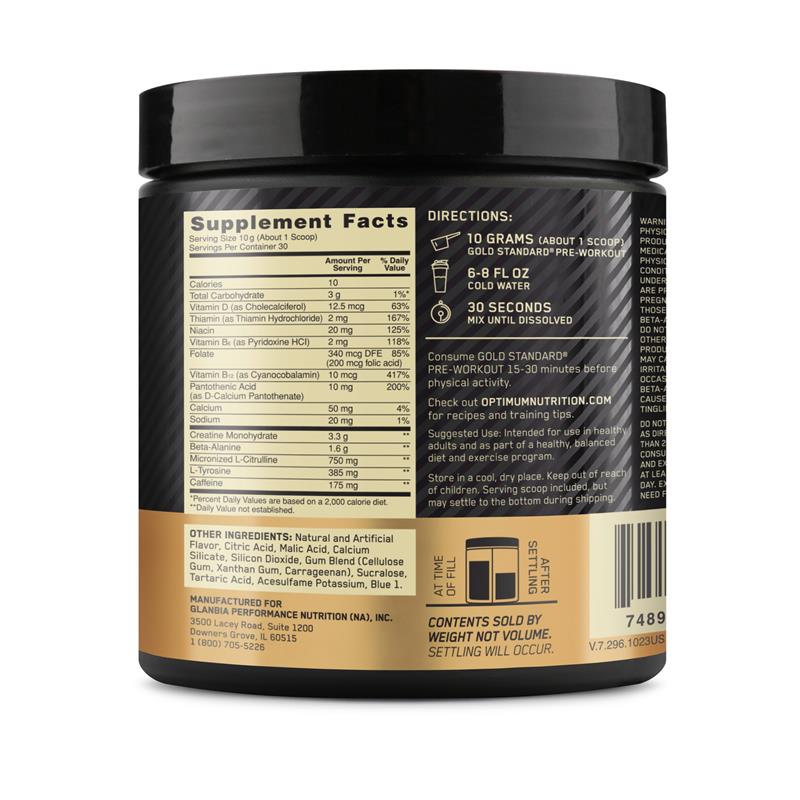 Optimum Nutrition Gold Standard Pre-Workout Blueberry Lemonade 300g
