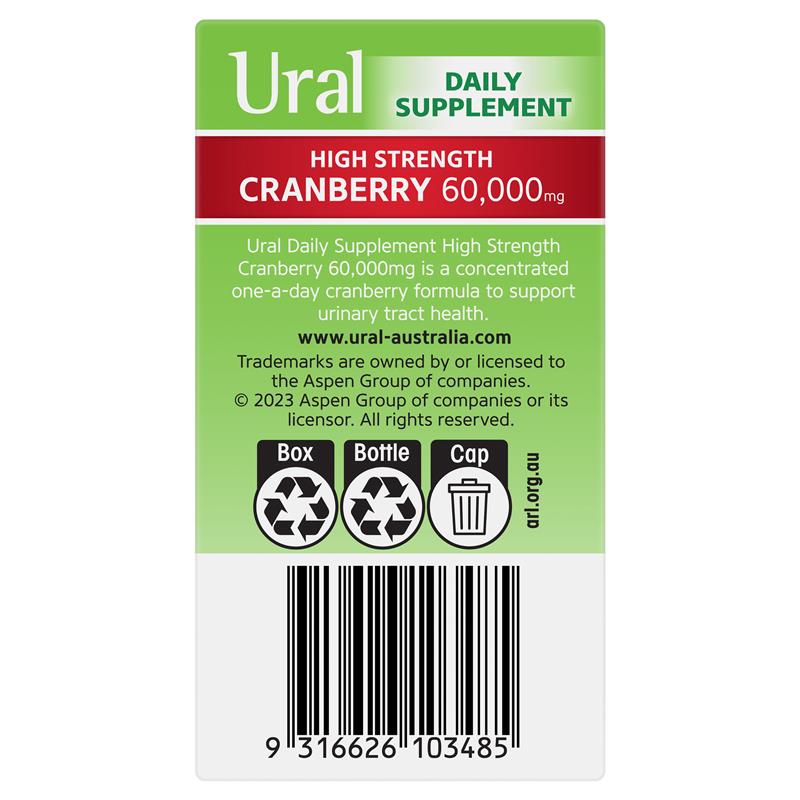 Ural High Strength Cranberry 60000mg 30 Capsules