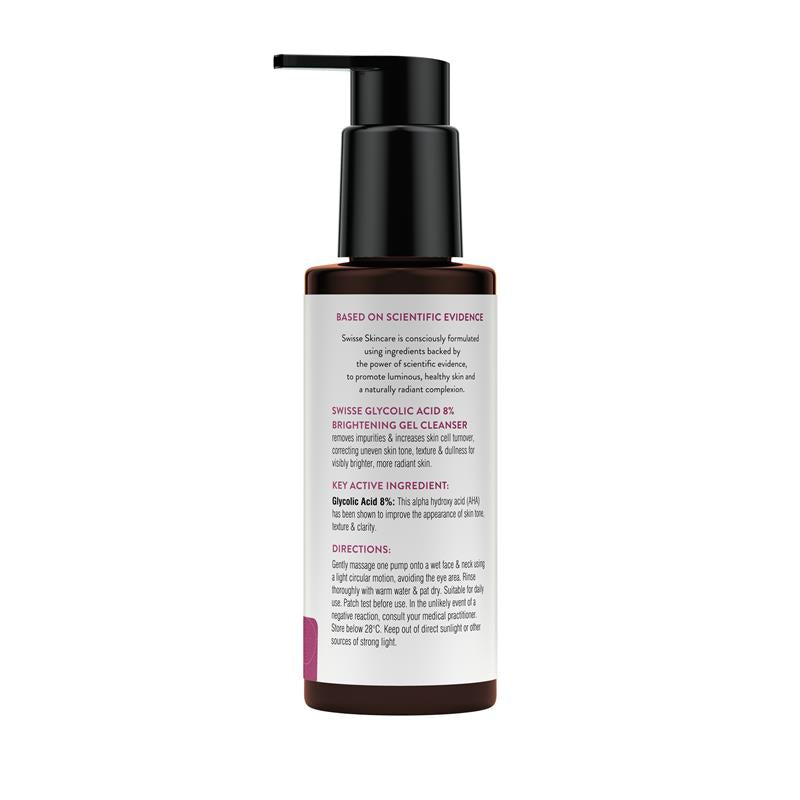 Swisse Skincare Glycolic Acid 8% Brightening Gel Cleanser 120ml