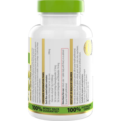 Carusos Ginkgo 12000 60 Tablets