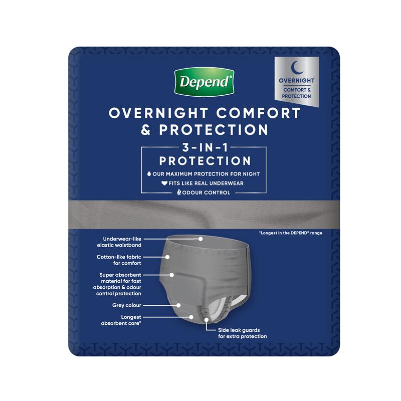 Depend Underwear Realfit Night Defence Male Large 8 Pack
