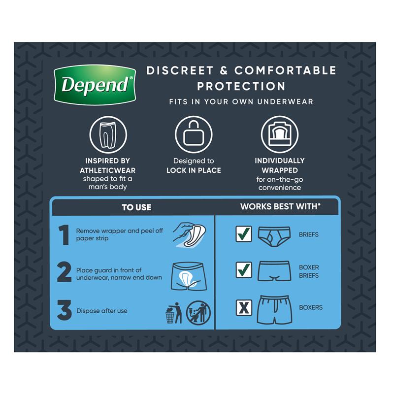 Depend Men Incontinence Shield Level 1 14 Pack
