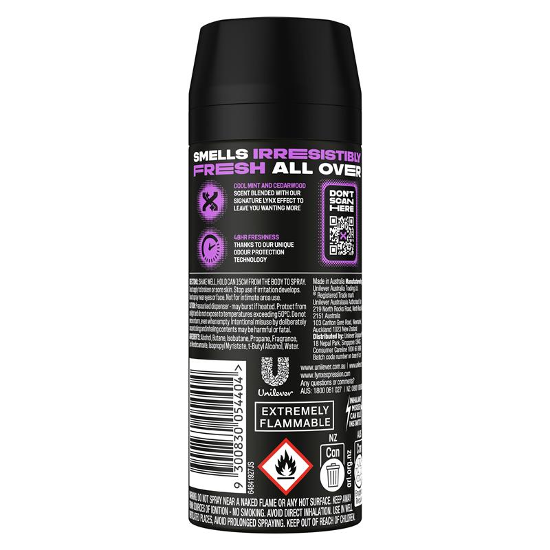 Lynx Deodorant Black Night 165ml